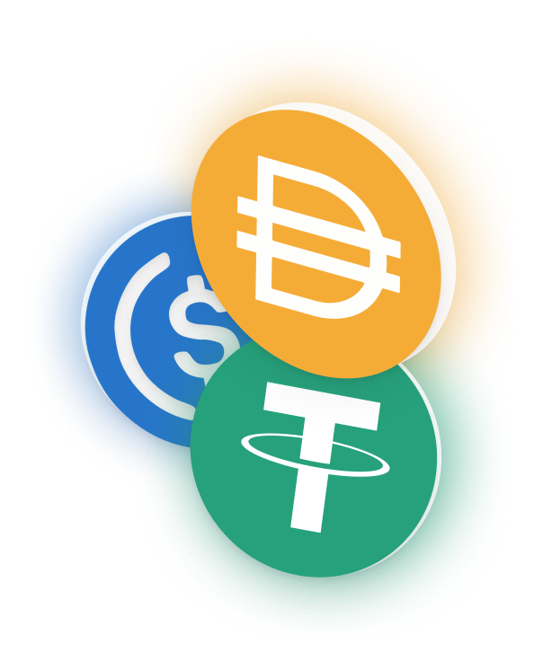 市值三大穩定幣為：Dai、USDC 與 Tether。